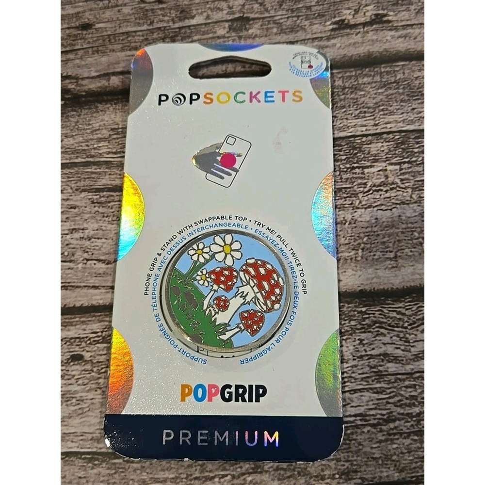 PopSockets Popgrip Premium ENAMEL FUN GUY- FUNGUS MUSHROOM NEW (Aa)